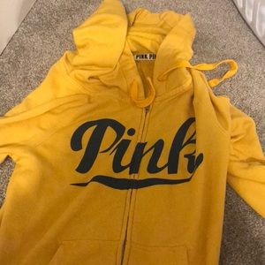 Pink yellow zip up